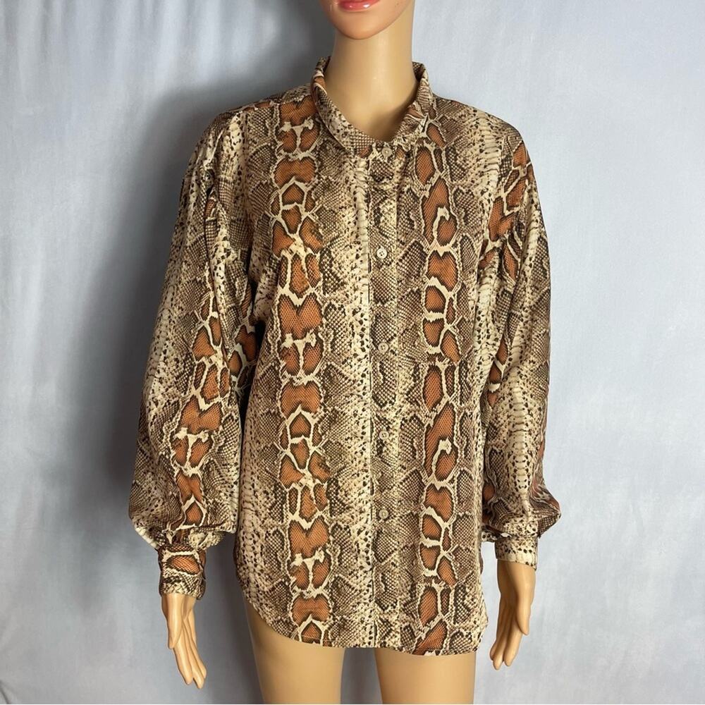 Catherine Malandrino Animal Print Blouse Shirt